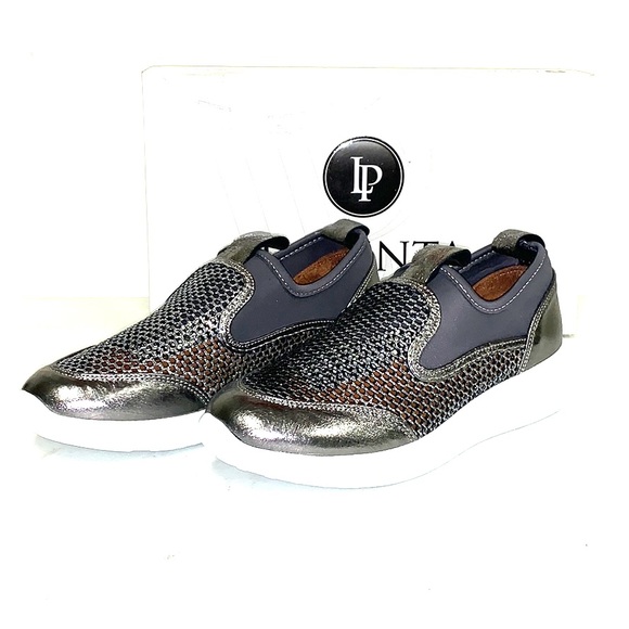 NWT La Pinta Sneakers in Grey Metallic - Picture 1 of 7